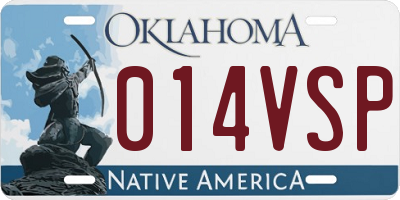 OK license plate 014VSP