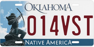 OK license plate 014VST