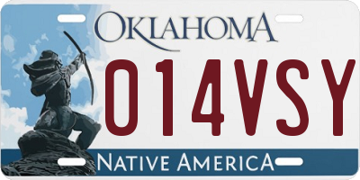 OK license plate 014VSY