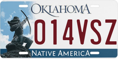 OK license plate 014VSZ