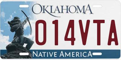 OK license plate 014VTA