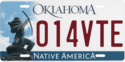 OK license plate 014VTE
