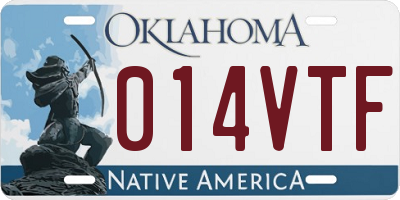 OK license plate 014VTF