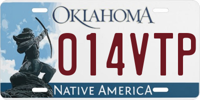 OK license plate 014VTP