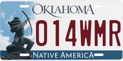 OK license plate 014WMR
