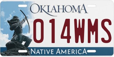 OK license plate 014WMS