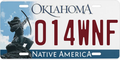 OK license plate 014WNF