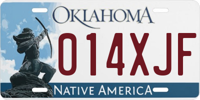 OK license plate 014XJF