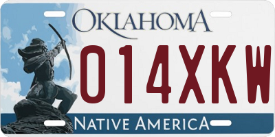 OK license plate 014XKW