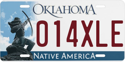 OK license plate 014XLE