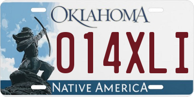 OK license plate 014XLI