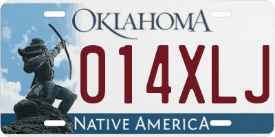 OK license plate 014XLJ