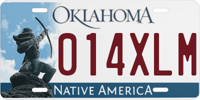 OK license plate 014XLM