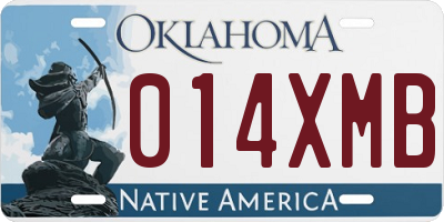 OK license plate 014XMB
