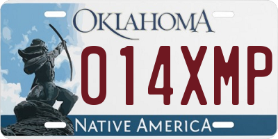 OK license plate 014XMP