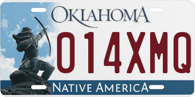 OK license plate 014XMQ
