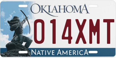 OK license plate 014XMT
