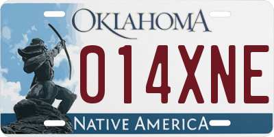 OK license plate 014XNE