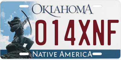 OK license plate 014XNF