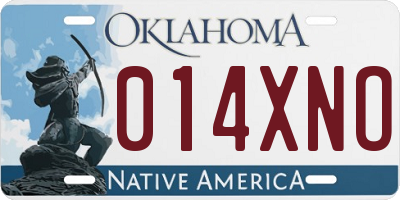 OK license plate 014XNO