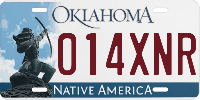 OK license plate 014XNR