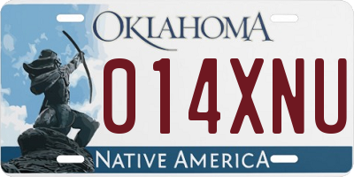 OK license plate 014XNU