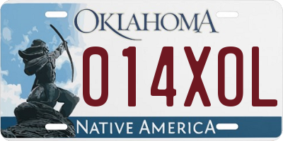 OK license plate 014XOL