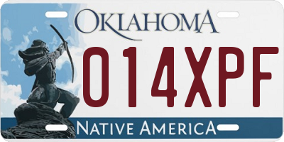OK license plate 014XPF