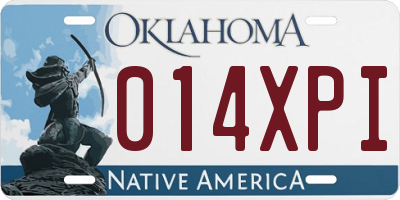 OK license plate 014XPI