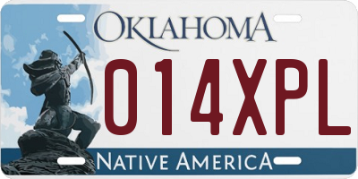 OK license plate 014XPL