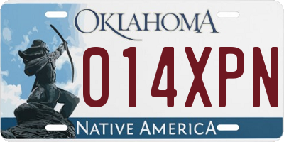 OK license plate 014XPN