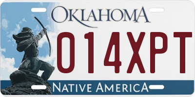 OK license plate 014XPT