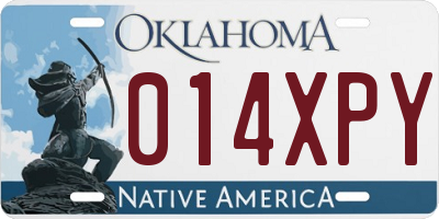OK license plate 014XPY