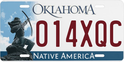OK license plate 014XQC
