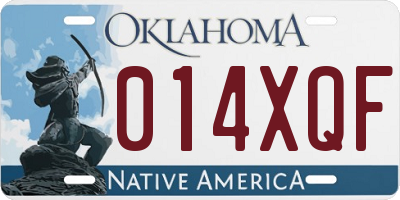 OK license plate 014XQF