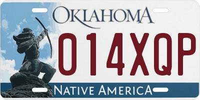 OK license plate 014XQP