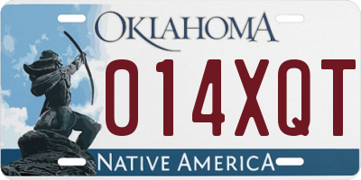OK license plate 014XQT