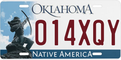 OK license plate 014XQY