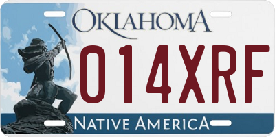 OK license plate 014XRF