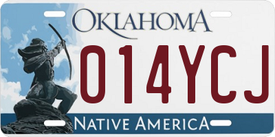 OK license plate 014YCJ