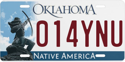 OK license plate 014YNU