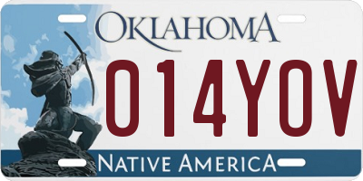 OK license plate 014YOV