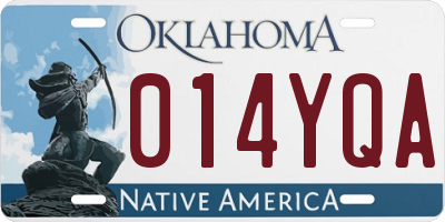 OK license plate 014YQA