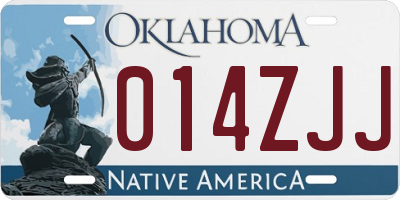 OK license plate 014ZJJ