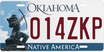 OK license plate 014ZKP