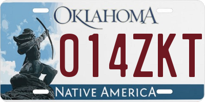 OK license plate 014ZKT