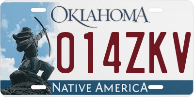 OK license plate 014ZKV