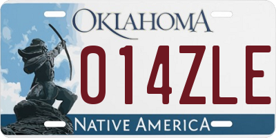 OK license plate 014ZLE
