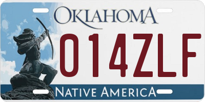 OK license plate 014ZLF