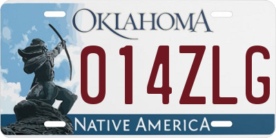 OK license plate 014ZLG
